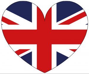 Large UK flag decorative heart for decorations and crafting