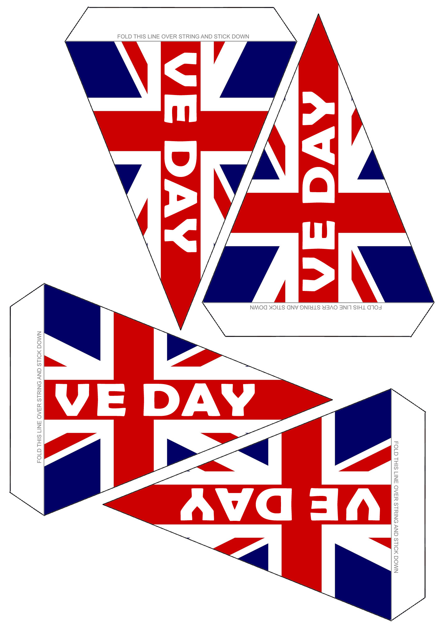 Sheet of VE Day Bunting - Rooftop Post Printables