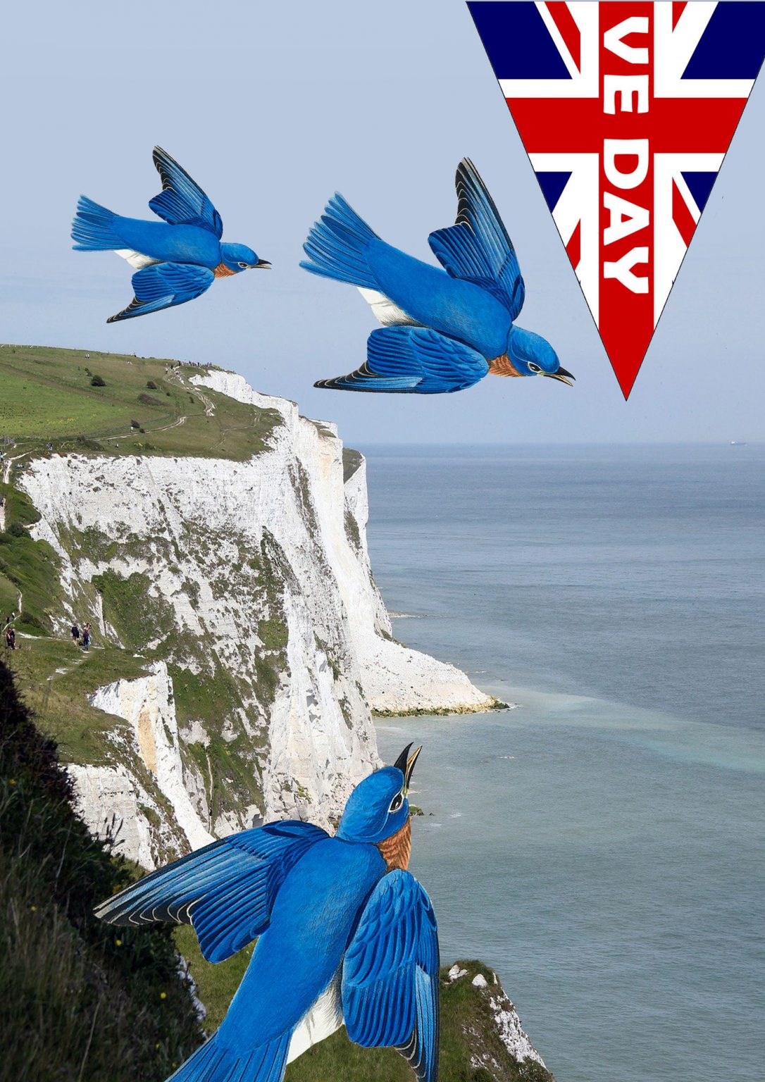 VE Day Poster Bluebirds Over the White Cliffs of Dover (Long