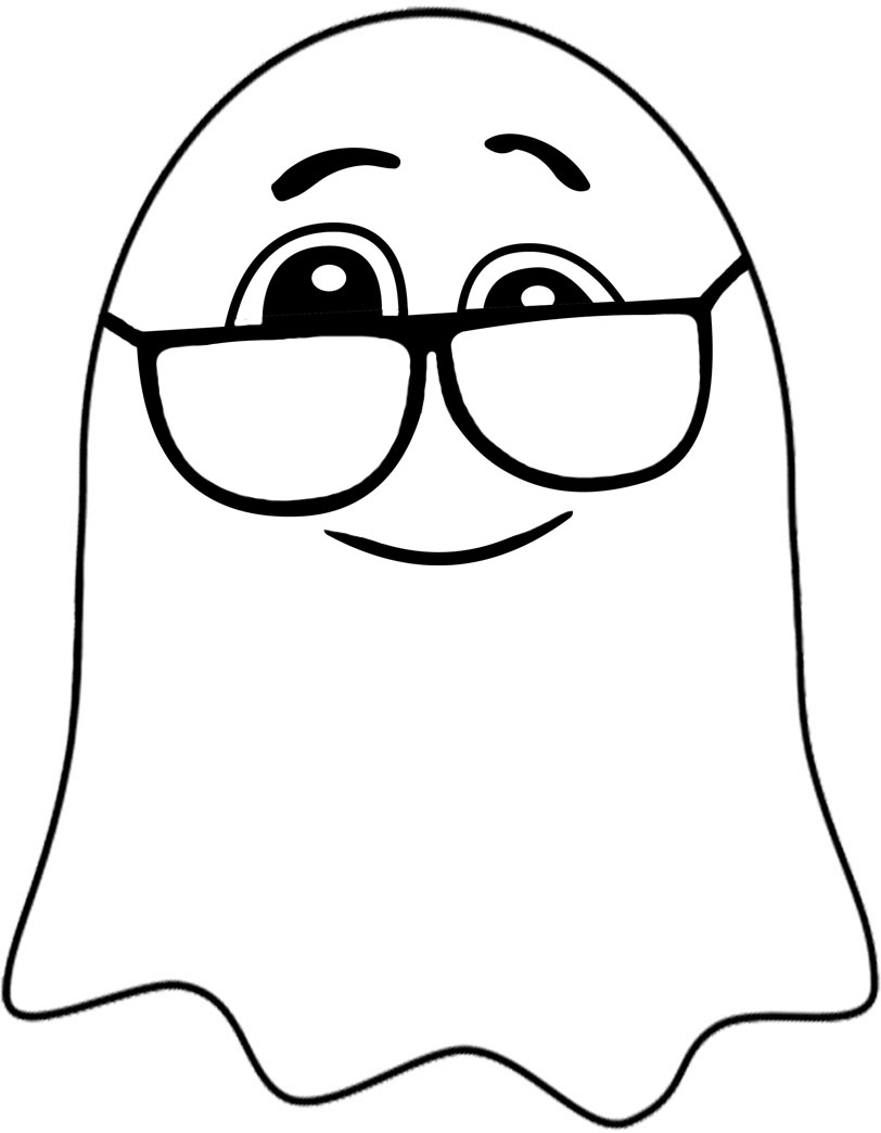 This ghost wearing glasses is fun to print out and decorate with at Halloween