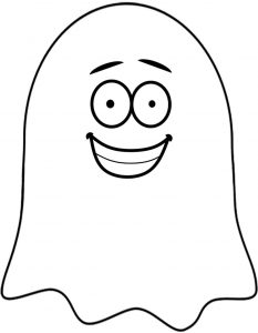 Printable grinning ghost decoration