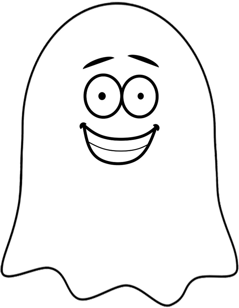 Printable grinning ghost decoration