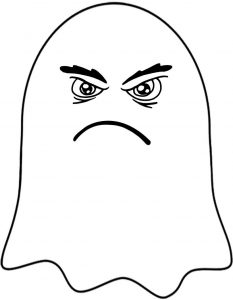 Grumpy ghost to print out and decorate for Halloween