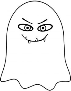 Mean-looking ghost to print for Halloween