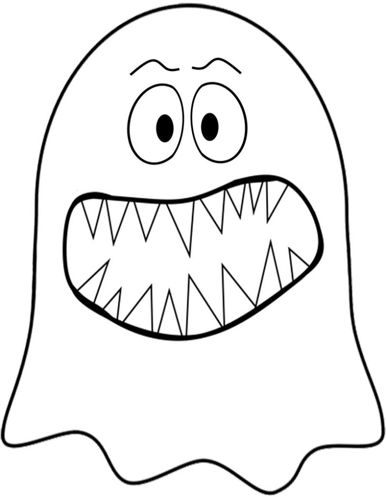 Sharp-Toothed Ghost - Halloween Decoration - Rooftop Post Printables