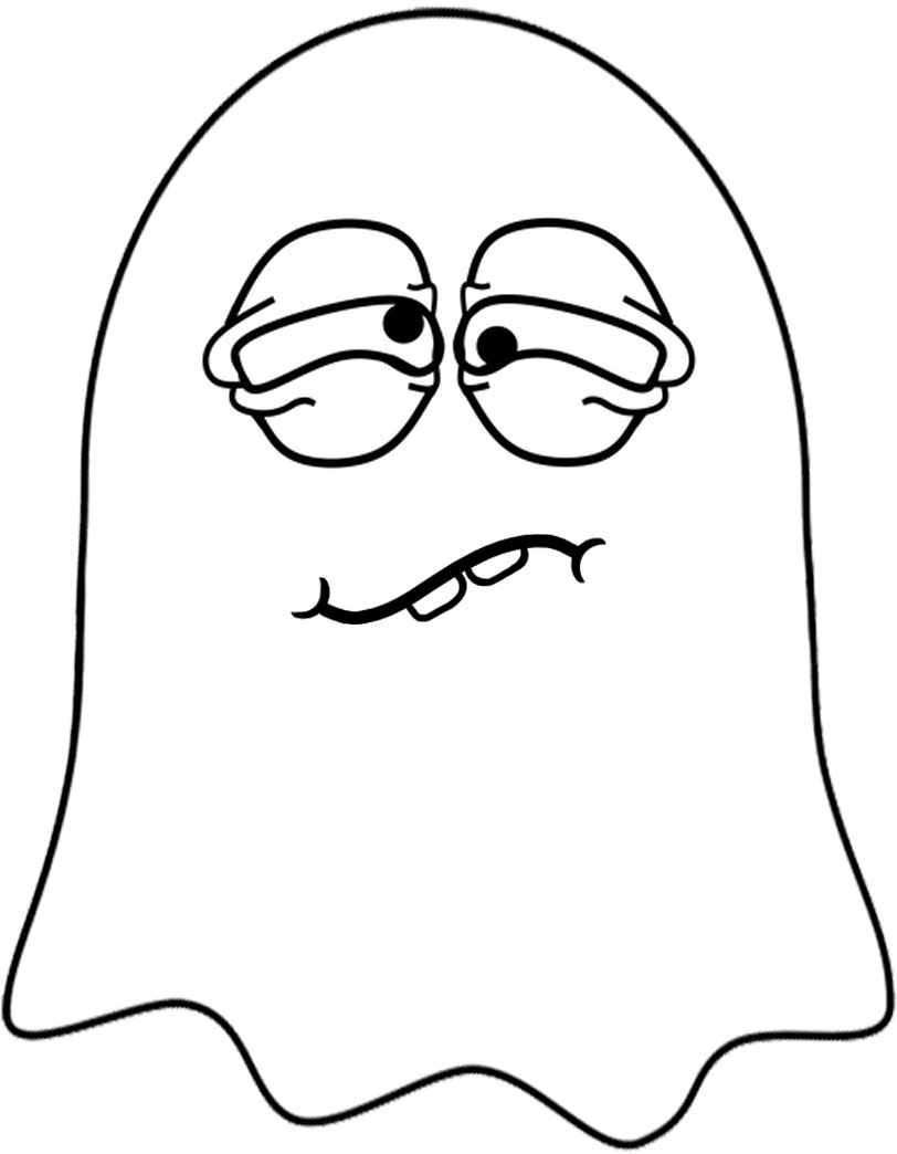 This tired looking ghost is a comedy ghost decoration to print for Halloween