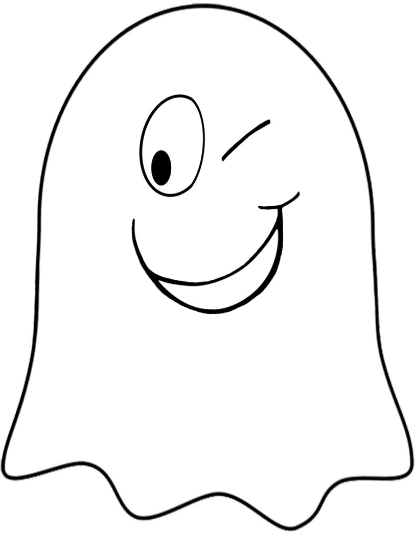 Printable winking ghost to decorate for Halloween