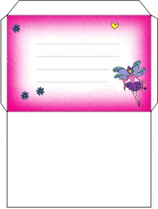 Pink fairy envelope to print out for your child