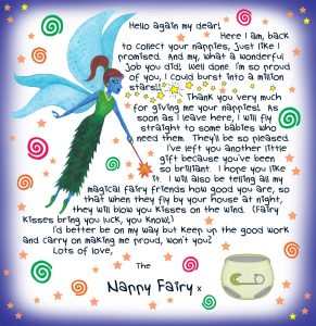 Second letter from the Nappy Fairy, free to print for your child.