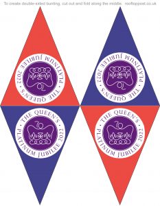 Foldable, double-sided bunting decorations to print for the Platinum Jubilee