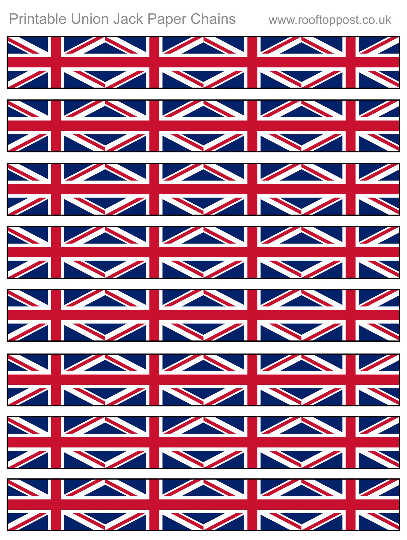 Union Jack Paper Chains Rooftop Post Printables