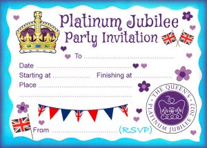 Printable Platinum Jubilee Party Invitation