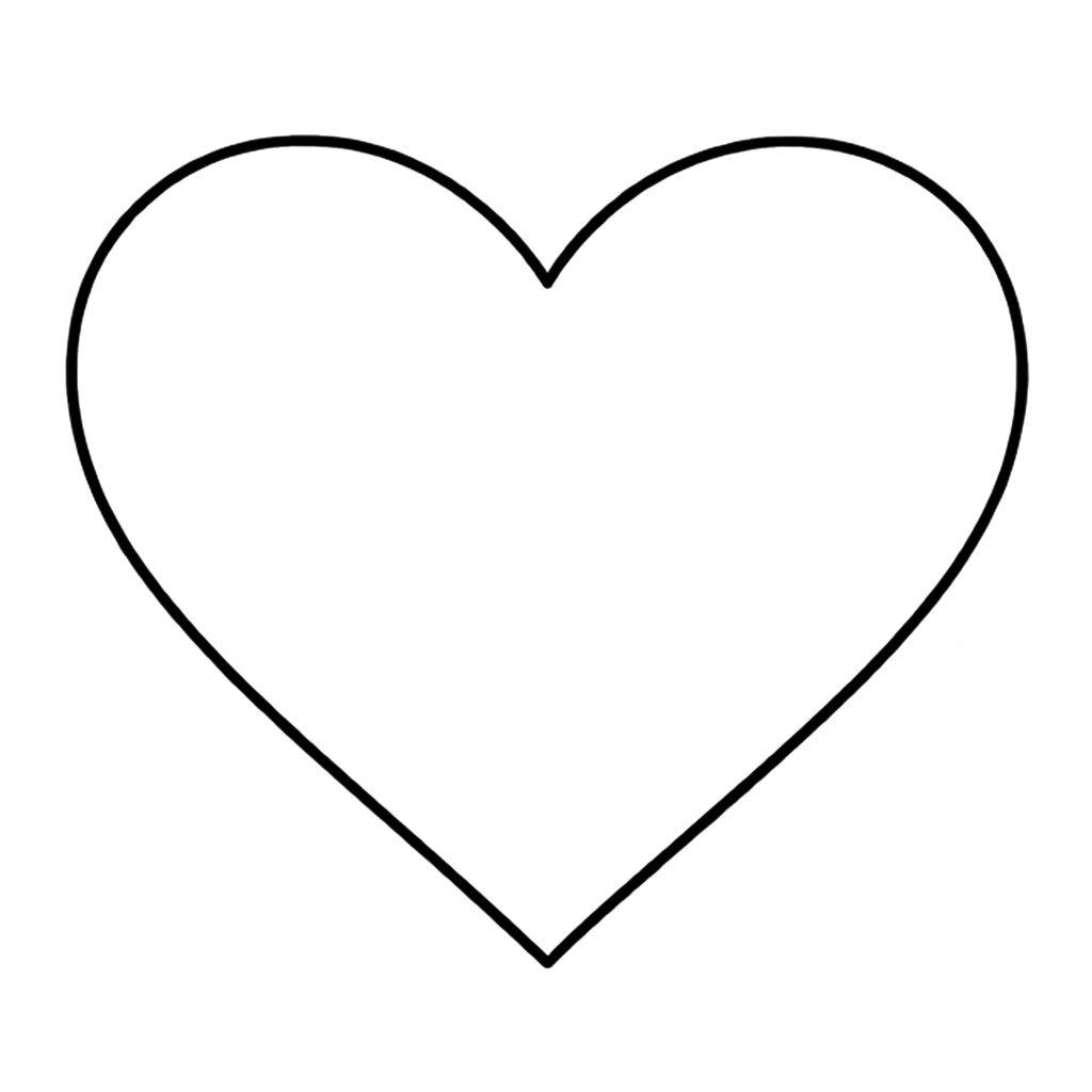 Classic heart outline for Valentine’s Day crafts and cut-out activities