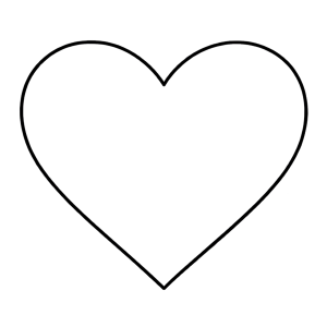 Classic heart outline for Valentine’s Day crafts and cut-out activities