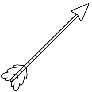 Cupid’s arrow outline for Valentine’s Day crafts and decorations