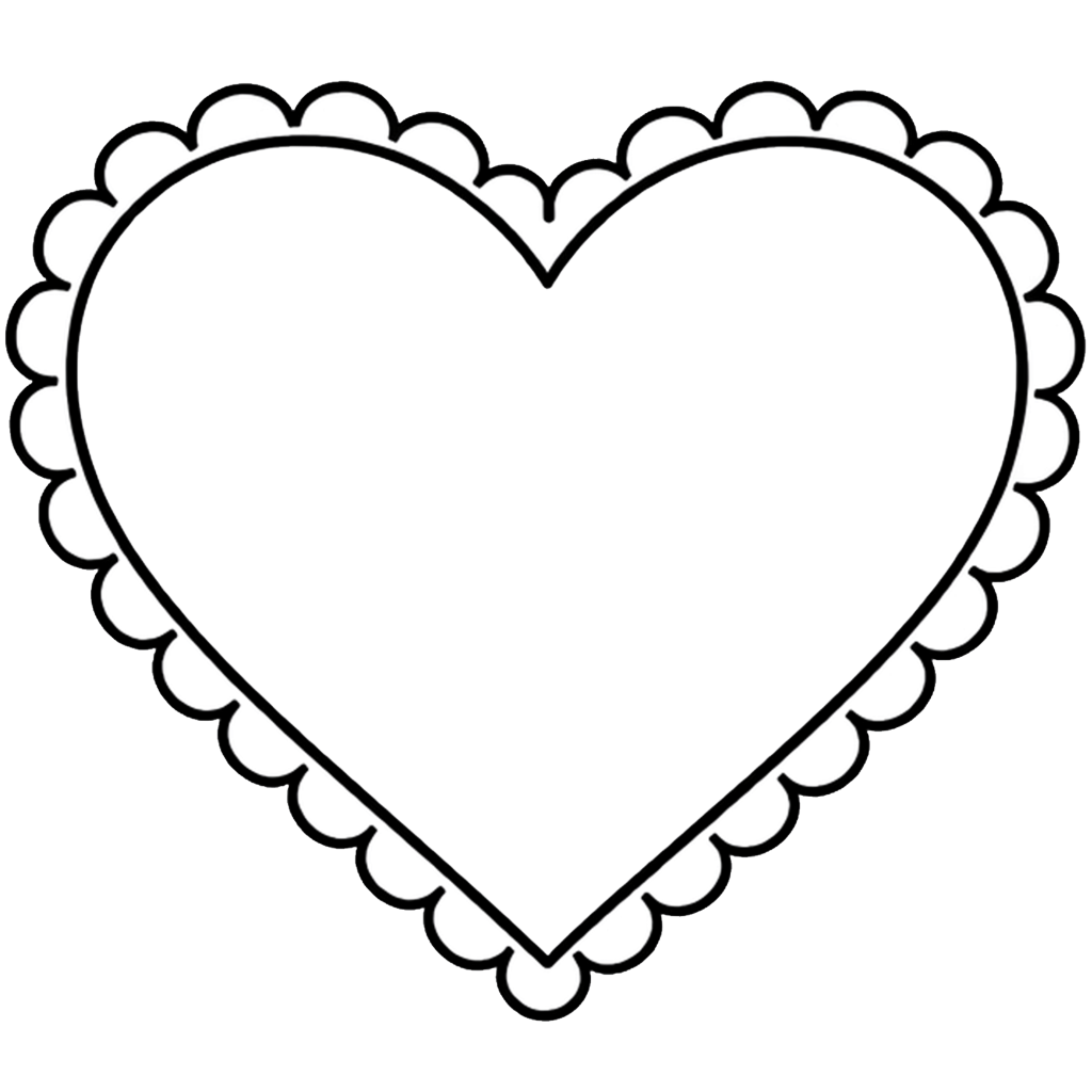 Scalloped heart outline for Valentine’s Day crafts and decorations