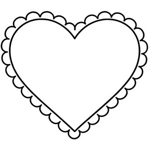 Scalloped heart outline for Valentine’s Day crafts and decorations