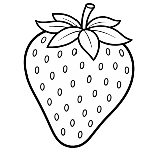 Simple strawberry outline for Valentine’s Day crafts and cut-out activities