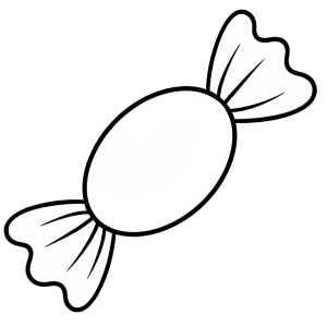 Wrapped sweet outline for Valentine’s Day crafts and decorations