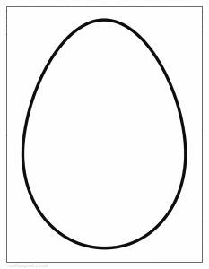 Blank Easter egg outline template for children to decorate and colour.