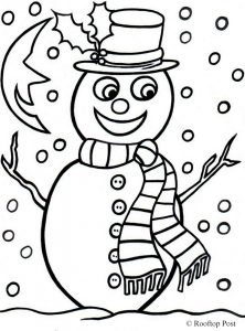 Christmas snowman in the snow.