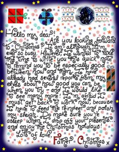 Printable note from Father Christmas reminding a child to be good