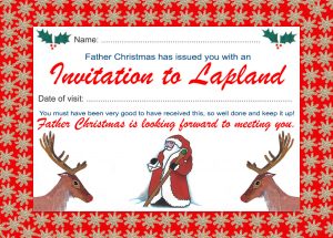Printable invitation to Lapland from Father Christmas - landscape design