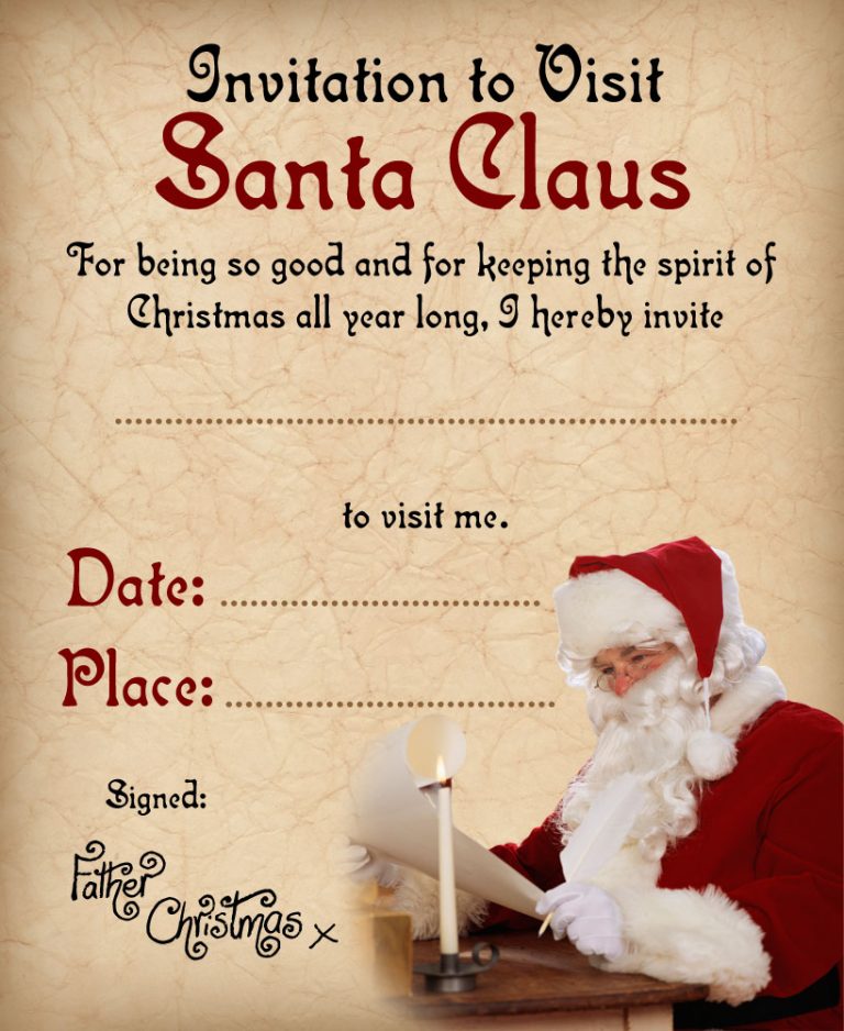 Invitation to Visit Santa Claus | Rooftop Post Christmas Printables