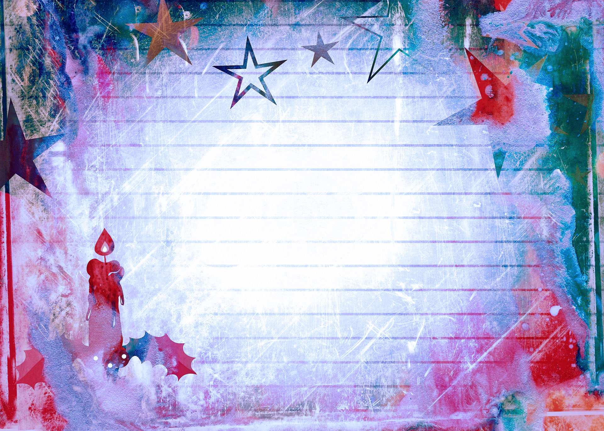 Old-fashioned Christmas notepaper to write on, with blue tones