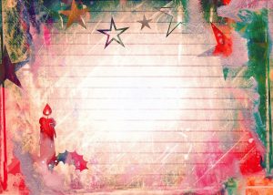 Old-fashioned Christmas notepaper to write on, with red tones