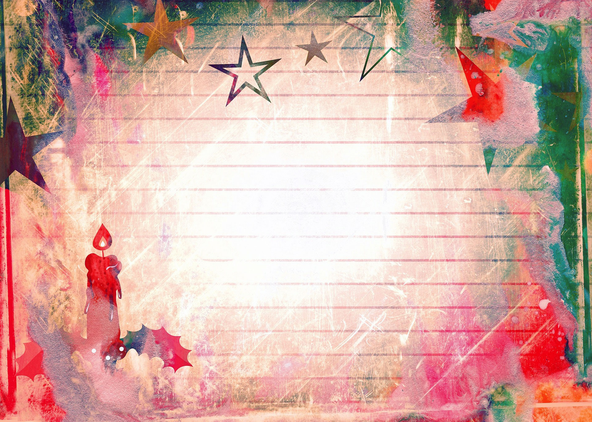 Old-fashioned Christmas notepaper to write on, with red tones