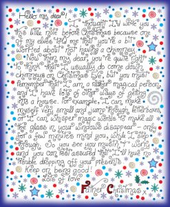 A note from Father Christmas letting a child know not to worry if he or she doesn't have a chimney