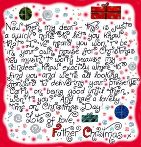 Printable note from Father Christmas saying he knows you're not at home this year