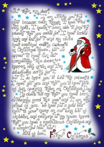 Note from Father Christmas explaining that he hasn't managed to find the present a child asked for