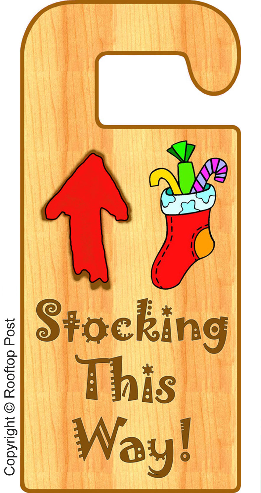 Printable door hanger for Christmas Eve telling Santa there's a stocking to fill