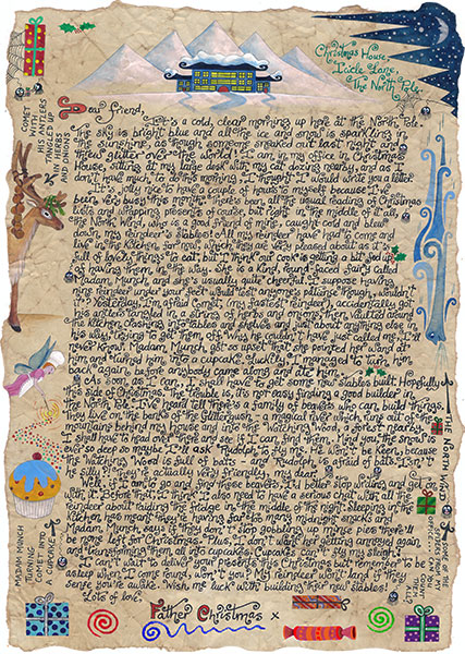 letter written by Father Christmas about how his reindeer have taken over his kitchen while their new stable is being built