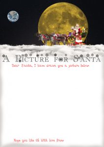 Printable resource with space for your child to draw Santa a picture