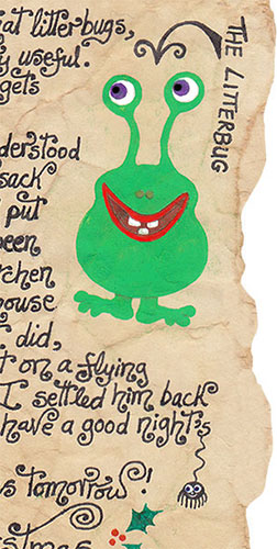 Father Christmas's drawing of the litterbug in this Letter