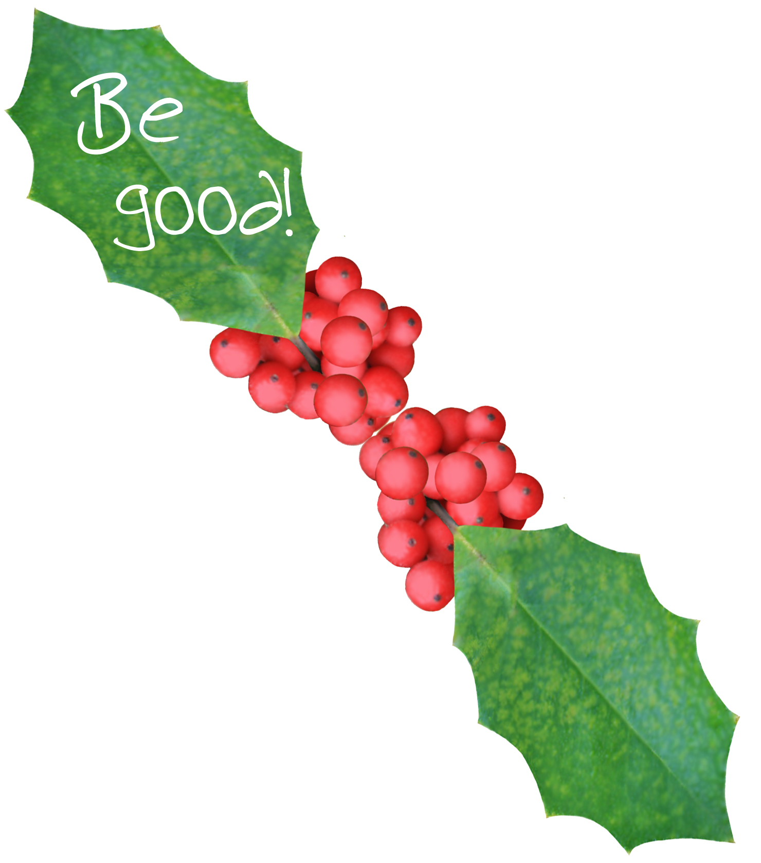 An elf message written on a leaf saying "Be good!"