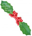 An elf message written on a leaf saying "We're Watching!"