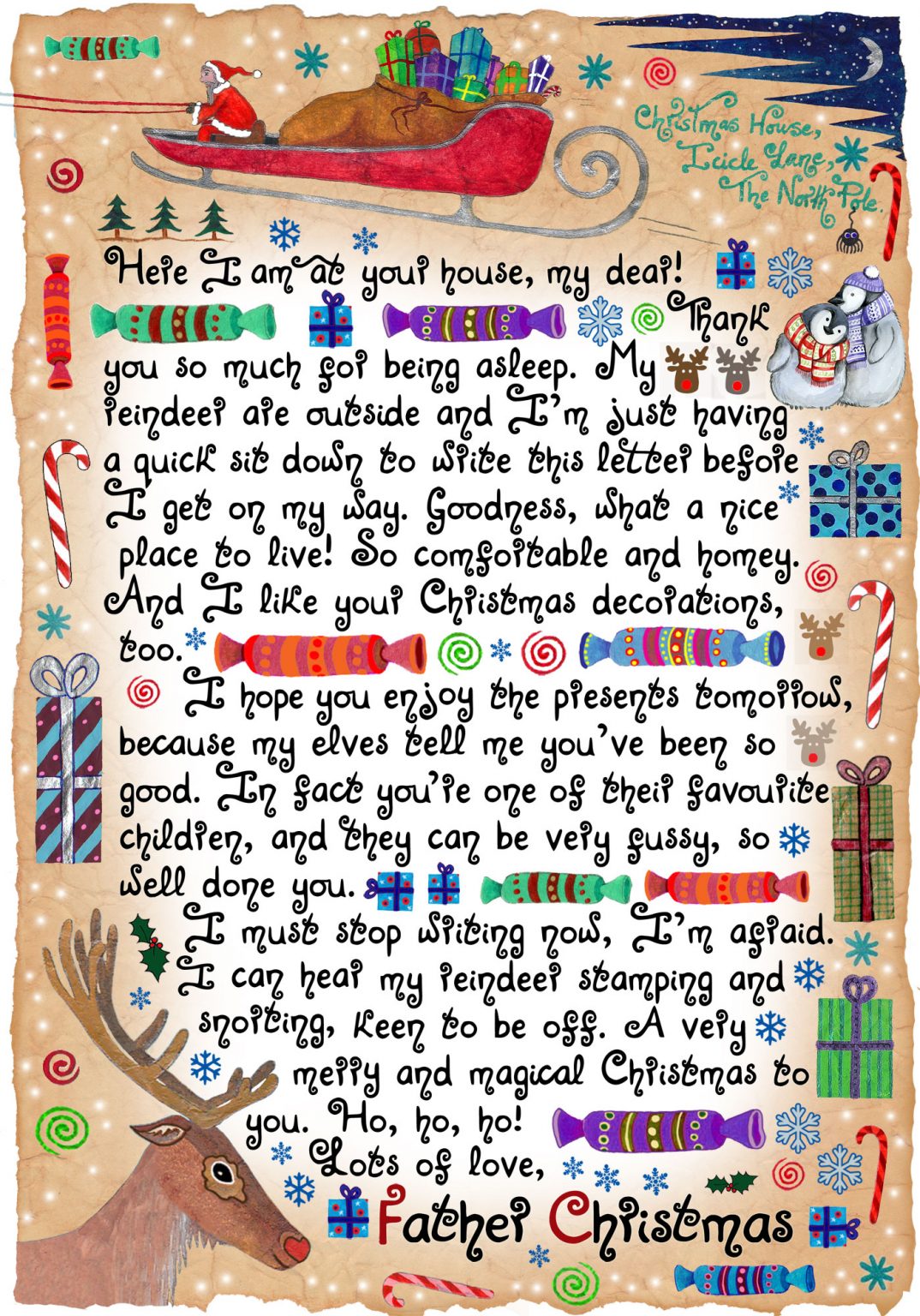 Letter From Father Christmas Here I Am At Your House Rooftop Post 