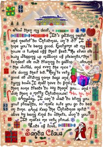 Free printable letter from Danta Claus to give to your child. This one is about how busy everyone is at Santa's house, getting ready for Christmas. It was written by Leone Betts.