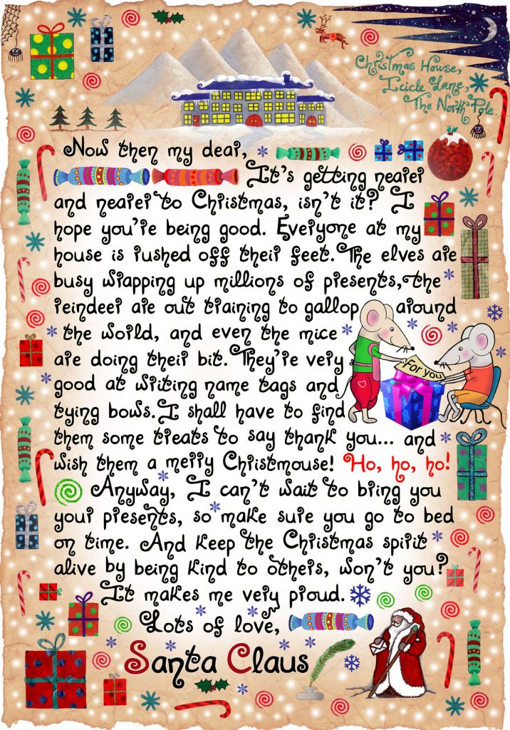 Free printable letter from Danta Claus to give to your child. This one is about how busy everyone is at Santa's house, getting ready for Christmas. It was written by Leone Betts.