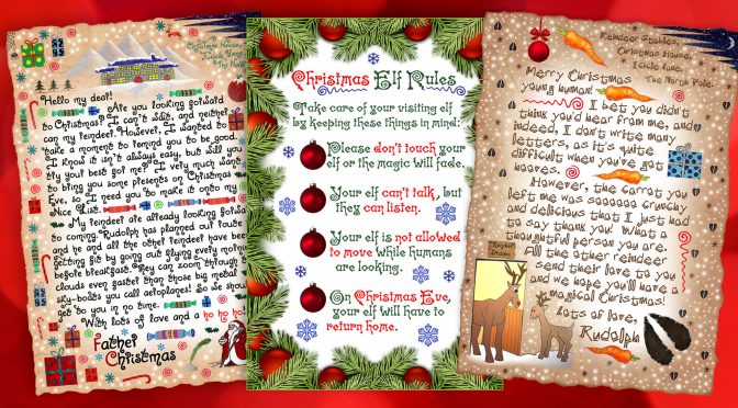 Printable Christmas letters from Santa Claus, Rudolph the Reindeer, the elves and more.