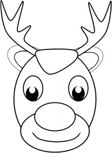 Picture of Rudolf the Reindeer to colour in